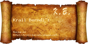 Krall Bernát névjegykártya